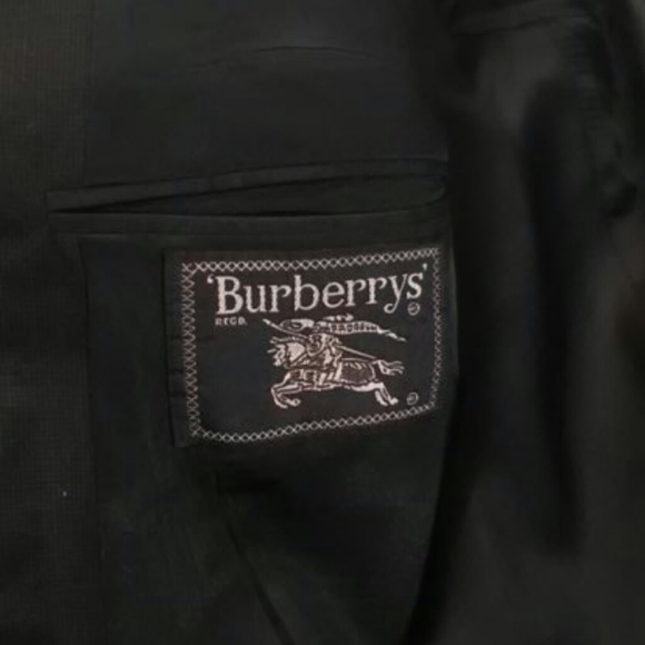 Vintage Burberry Navy Wool Double Breasted Suit Coat/Blazer - Picture 9 of 12